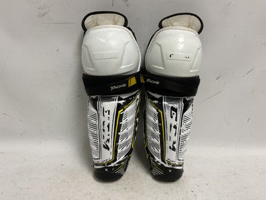 Used CCM TACKS 9060 Junior Shin Guards White/Black/Yellow 12" 11855-S000189429