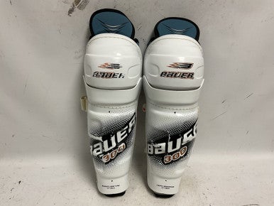 Used Bauer 300 Senior Shin Guards White 15" 11855-S000189406