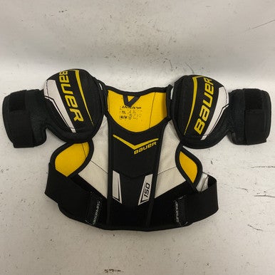 Used Bauer SUPREME 150 Youth Shoulder Pads White/Black/Yellow MD 11855-S000189334