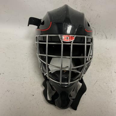 Used Itech NON-CERTIFIED GOALIE HELMET Youth Goalie Helmet/Mask Black One Size 11855-S000189328