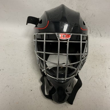 Used Itech NON-CERTIFIED GOALIE HELMET Youth Goalie Helmet/Mask Black One Size 11855-S000189328