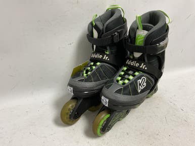 Used K2 EDDY JR 4-8 Junior Rec Fitness Skates Green Adjustable 11855-S000189229