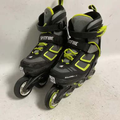 Used Rollerblade SPITEFIRE 2-5 Junior Rec Fitness Skates Black Adjustable 11855-S000189178