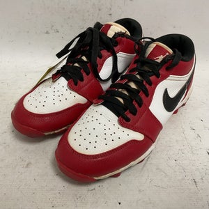 Used Nike Jordan 1 Low HF6885-106 Jr FB Cleats White/Black/Red Junior 04.5 11855-S000189159