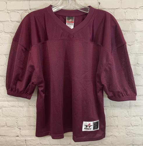 Alleson Athletic 80185 Youth 100% Polyester Mesh Football Jersey Maroon L/XL