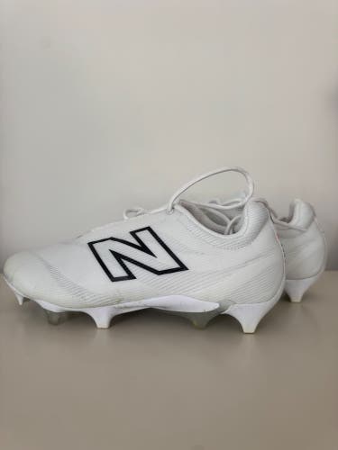 White Unisex Size M 7.0 (W 8.0) Adult New Balance Low Top Burn X4 Molded Cleats (Used)