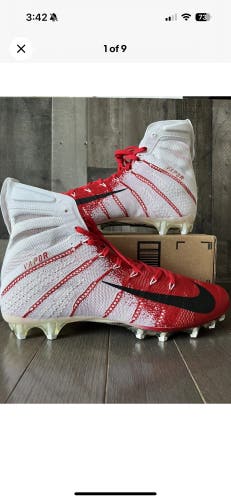 Nike Vapor Untouchable 3 Elite Football Cleats Red White AO3006-118 Sz 12