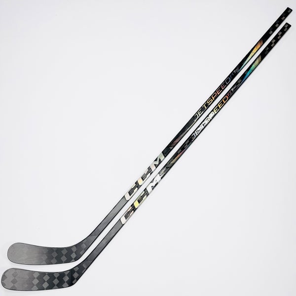 New 2 Pack Custom Black CCM Jetspeed FT7 Pro Hockey Stick-RH-65 Flex-Zegras Pro Curve-Grip