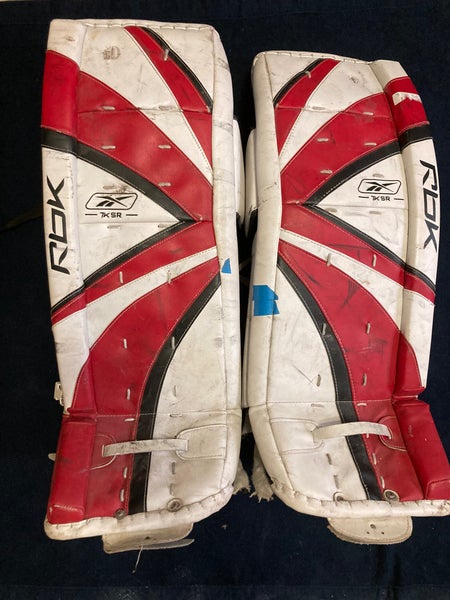 Red 35" Senior Reebok 7k Goalie Leg Pads (Used)