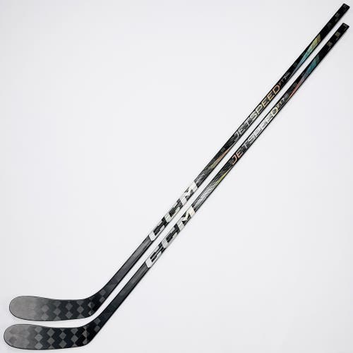 New 2 Pack Custom Black CCM Jetspeed FT7 Pro Hockey Stick-RH-65 Flex-P28-Grip W/ Bubble Texture