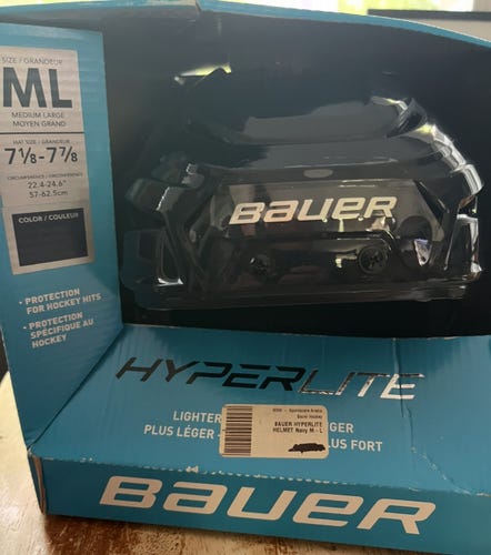 Medium Bauer Hyperlite Helmet (New) Navy Blue M/L