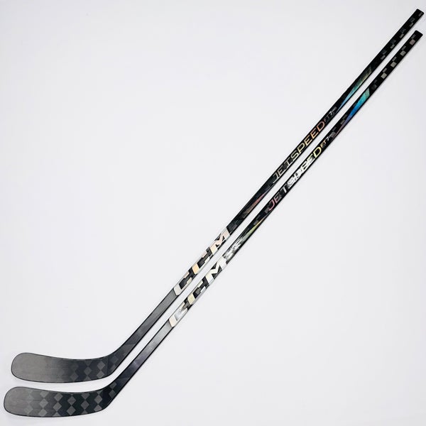 New 2 Pack Custom Black CCM Jetspeed FT7 Pro Hockey Stick-RH-85 Flex-P90-Grip