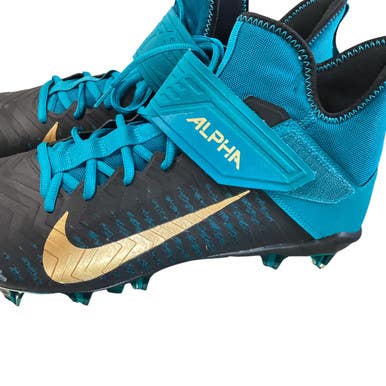 Used Nike ALPHA MENACE PRO 2 MID Adult FB Cleats Teal Senior 14 11479-S000401060