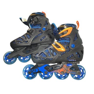 Used RollerDerby ADJUSTABLE IN LINE Junior Roller Quad Skates Black Adjustable 11479-S000401044