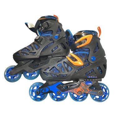 Used RollerDerby ADJUSTABLE IN LINE Junior Roller Quad Skates Black Adjustable 11479-S000401044
