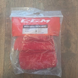 Red knit Junior Small 20 inch CCM Socks (New)