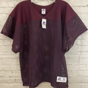 Medium Maroon Russell Athletic Mesh Team Jersey Cover Open Full Range Sleeves