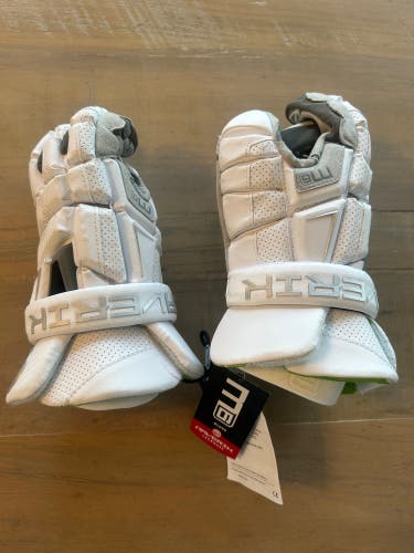 White Maverik M6 Lacrosse Gloves 12" (Medium)