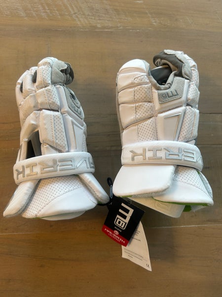 White Maverik M6 Lacrosse Gloves 12" (Medium)