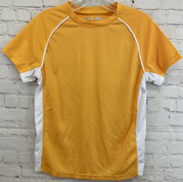 Alleson Athletic Small Youth Activewear Cut Crew Neck Bright Yellow Short Sleeve