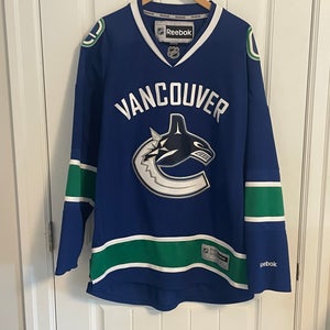 Authentic Reebok Vancouver Canucks Blue Orca Blank Jersey Size XXL 2XL