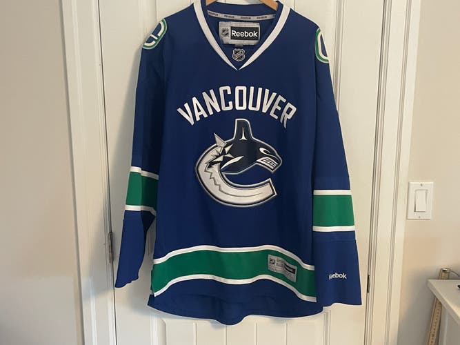 Authentic Reebok Vancouver Canucks Blue Orca Blank Jersey Size XXL 2XL