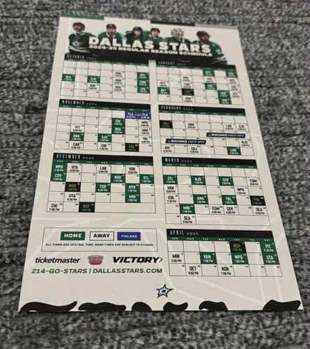 Dallas Stars NHL 2024-2025 Magnetic Schedule