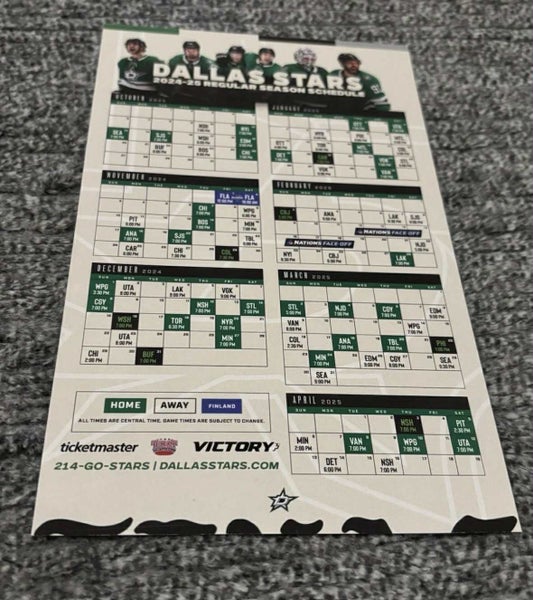 Dallas Stars NHL 2024-2025 Magnetic Schedule