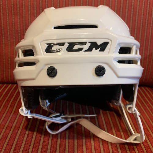 CCM Super Tacks X Used White Medium Pro Stock Helmet *Read Full Description*