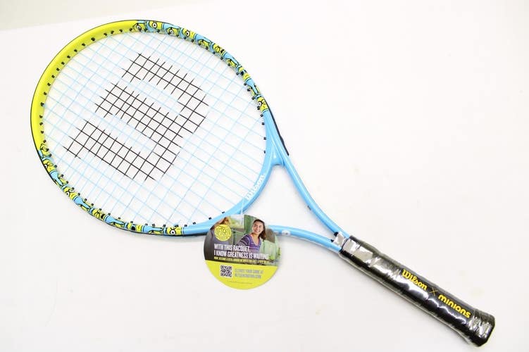 **NEW** 2024 WILSON MINIONS 2.0 25 JUNIOR TENNIS RACQUET (3 7/8) PRESTRUNG