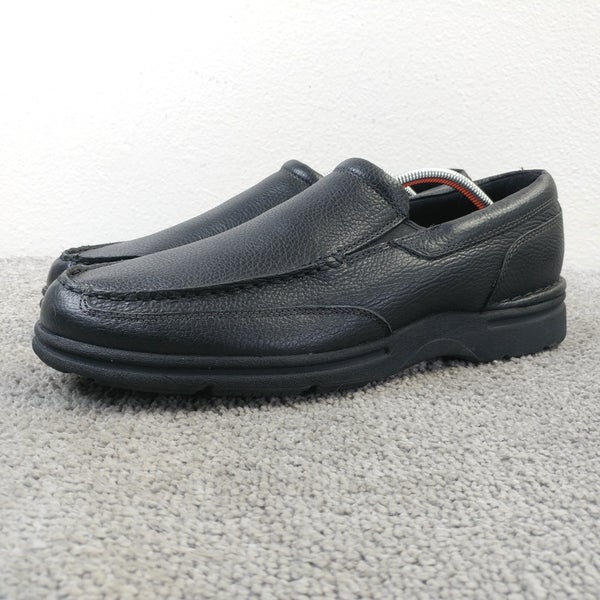 Rockport Eureka Slip On Sneakers Mens Size 11.5 Black Leather Comfort Oxford