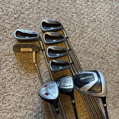 TopFlite Mens RH Golf Club Starter Set Everything From Driver to Putter
