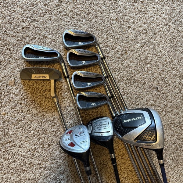 TopFlite Mens RH Golf Club Starter Set Everything From Driver to Putter