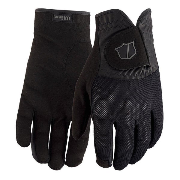 Wilson Men's Rain Golf Gloves (Mens Pair, Black, MEDIUM) 2024 NEW