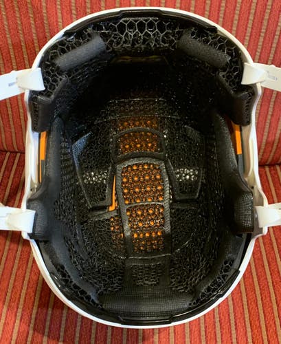CCM Super Tacks X Used White Medium Pro Stock Helmet *Read Full Description*