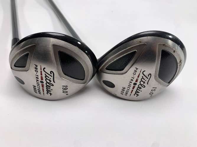 Titleist 980 F  &  Fairway Wood Set 15* 19* 4375 Regular Graphite Mens RH