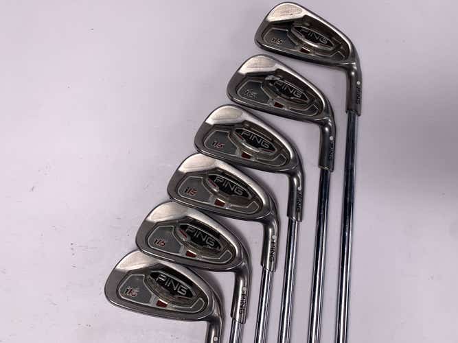 Ping i15 Iron Set 4-9 White Dot 3* Up AWT Stiff Steel Mens RH Midsize Grip +1/2"