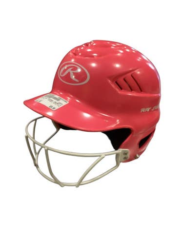 Used Rawlings BASEBALL HELMET PINK Batting Helmet w/Mask Pink MD 11884-S000050887