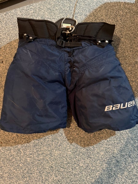 Used Vaughn Ventus SLR Pro goalie pants senior large 38" black Sr ice hockey goal. Navy blue shell