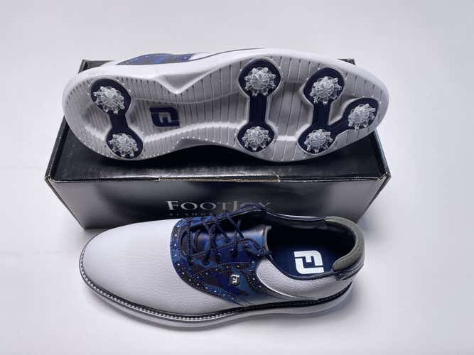FootJoy FJ Traditions Saddle Camo Golf Shoes White Navy Men's SZ 11 (57945)