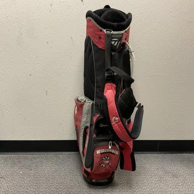 Used Taylormade WISCONSIN BADGERS Mens Stand Bag Black And Red 11855-S000189531