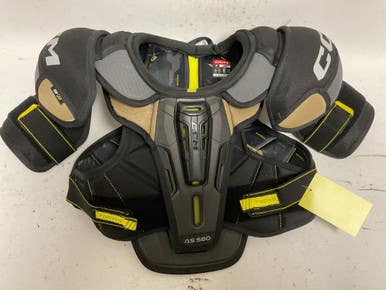 Used CCM TACKS AS 580 Junior Shoulder Pads Black And Yellow LG 11855-S000189520