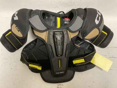 Used CCM TACKS AS 580 Junior Shoulder Pads Black And Yellow LG 11855-S000189520