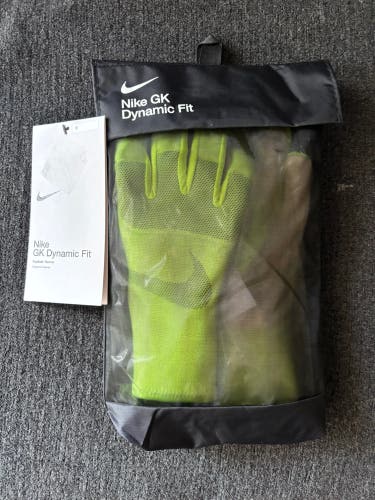 Nike Dynamic Fit Volt Green Soccer Goalie Gloves Size 9