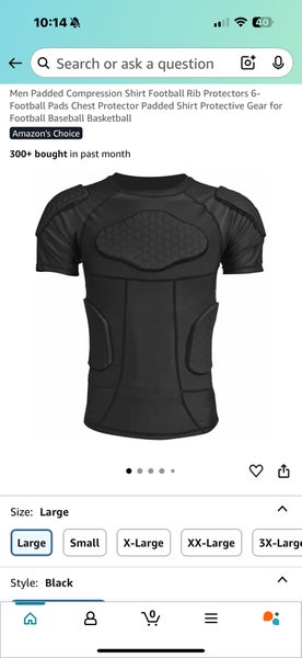 Football padded Compression Shirt (White)
