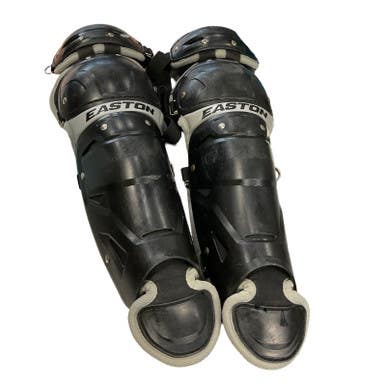 Used Easton SHIN GUARDS Catchers Leg Guards Black Junior 11859-S000024365