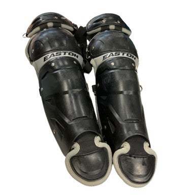 Used Easton SHIN GUARDS Catchers Leg Guards Black Junior 11859-S000024365