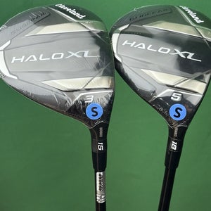 Cleveland Halo XL Fairway Wood Set 3W-15*, 5W-18* Tensei Blue Stiff Flex NEW!