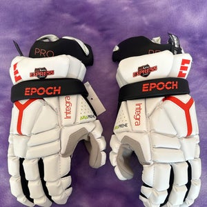White Epoch Integra Pro Lacrosse Gloves Large (New)