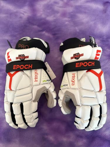 White Epoch Integra Pro Lacrosse Gloves Large (New)